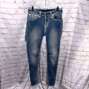 True Religion Jenny Curvy Skinny Stretch Medium Wash Denim Jeans Women’s Size 27